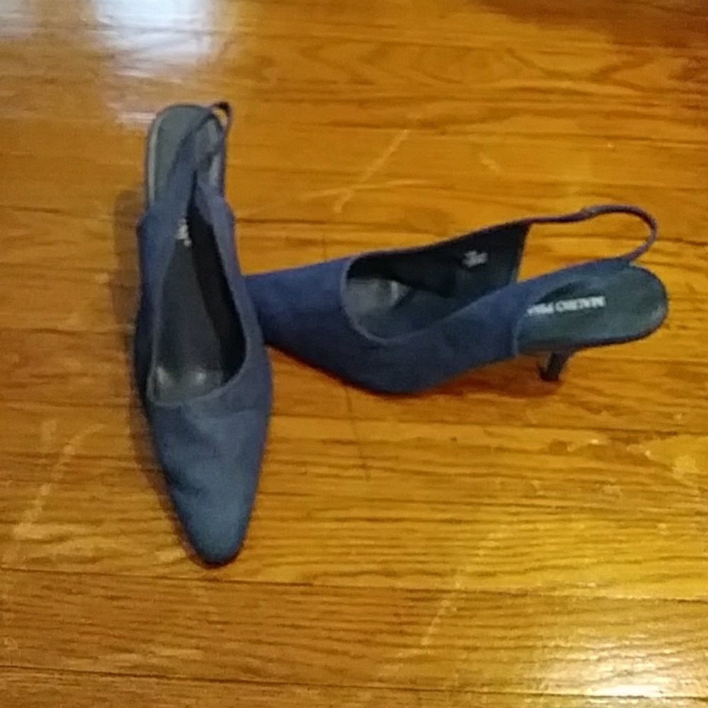 Blue Kitten heel sling back shoe size 12